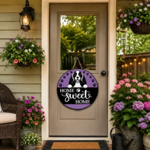 Home Sweet Home Dog Wooden Door