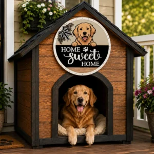 Home Sweet Home Dog Wooden Sign
