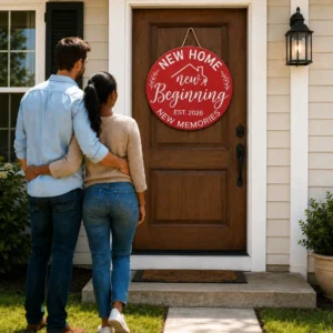 New Home, New Beginning door sign