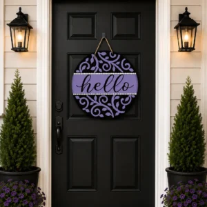 Hello – Lavender Door Sign.